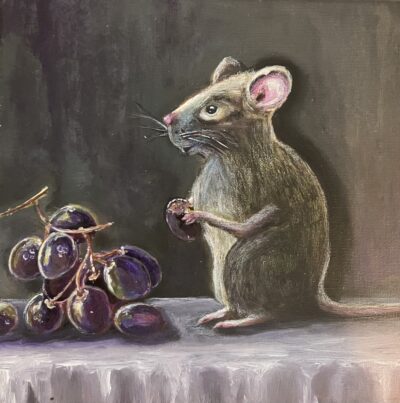 Gartenmaus mit Trauben